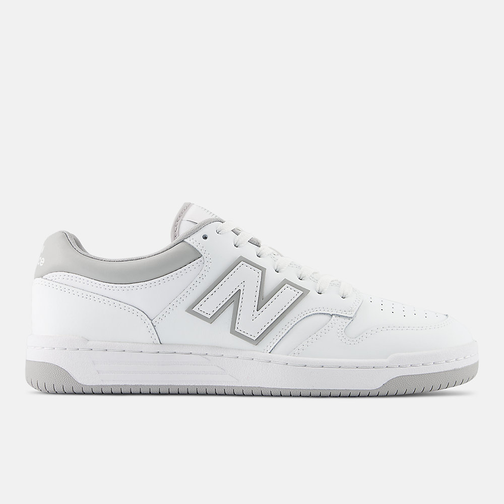 New Balance 480 Shoes White with Grey Matter